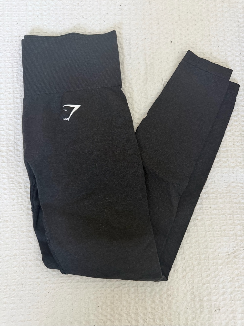 Gymshark Black Seamless High-Waist Leggings with White Logo